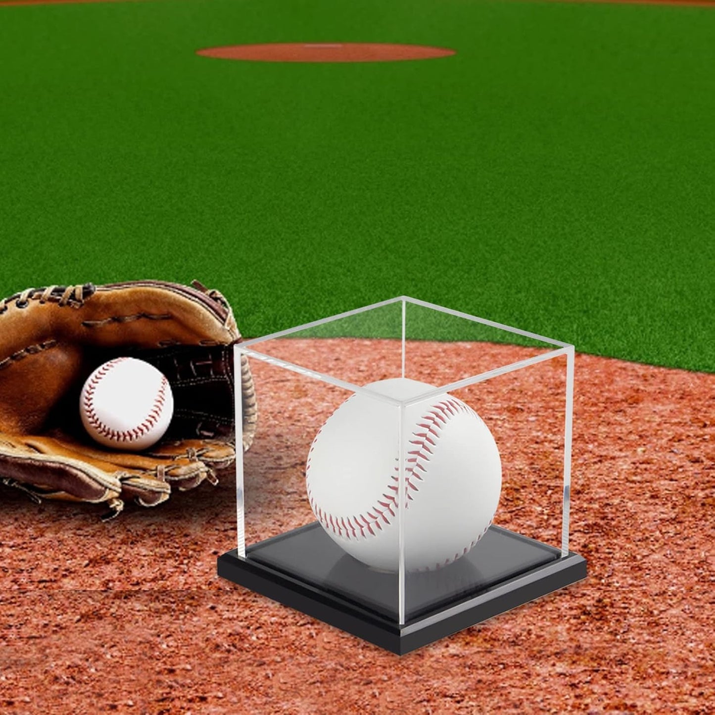 Baseball Display Case, Acrylic Baseball Holder Cube Baseball Box Memorabilia Display Cases for Official Baseball