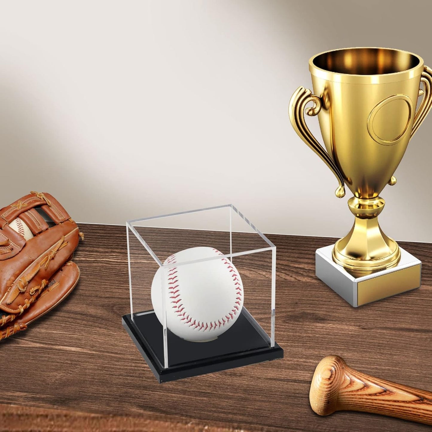 Baseball Display Case, Acrylic Baseball Holder Cube Baseball Box Memorabilia Display Cases for Official Baseball