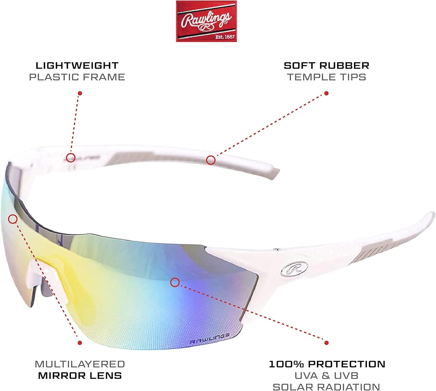Sporting Goods  1801 Sunglasses White/Blue
